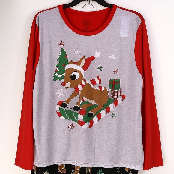 Toddler 2pc Rudolph Pajama Set Size 2T New Boys Girls Holiday Briefly Stated - Picture 5 of 9